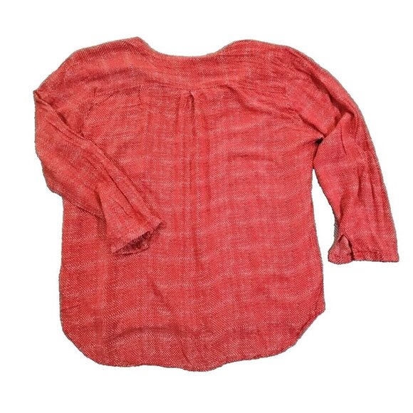 Grand & Greene Women's Top Blouse Size XL Red & White Pattern Long Sleeve - Picture 2 of 14